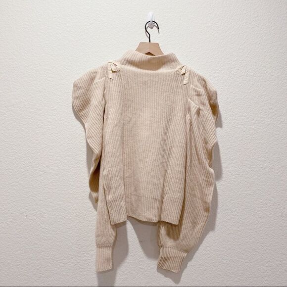 LoveShackFancy Potter 100% Cashmere Pullover - Oatmeal Size L - Picture 11 of 12